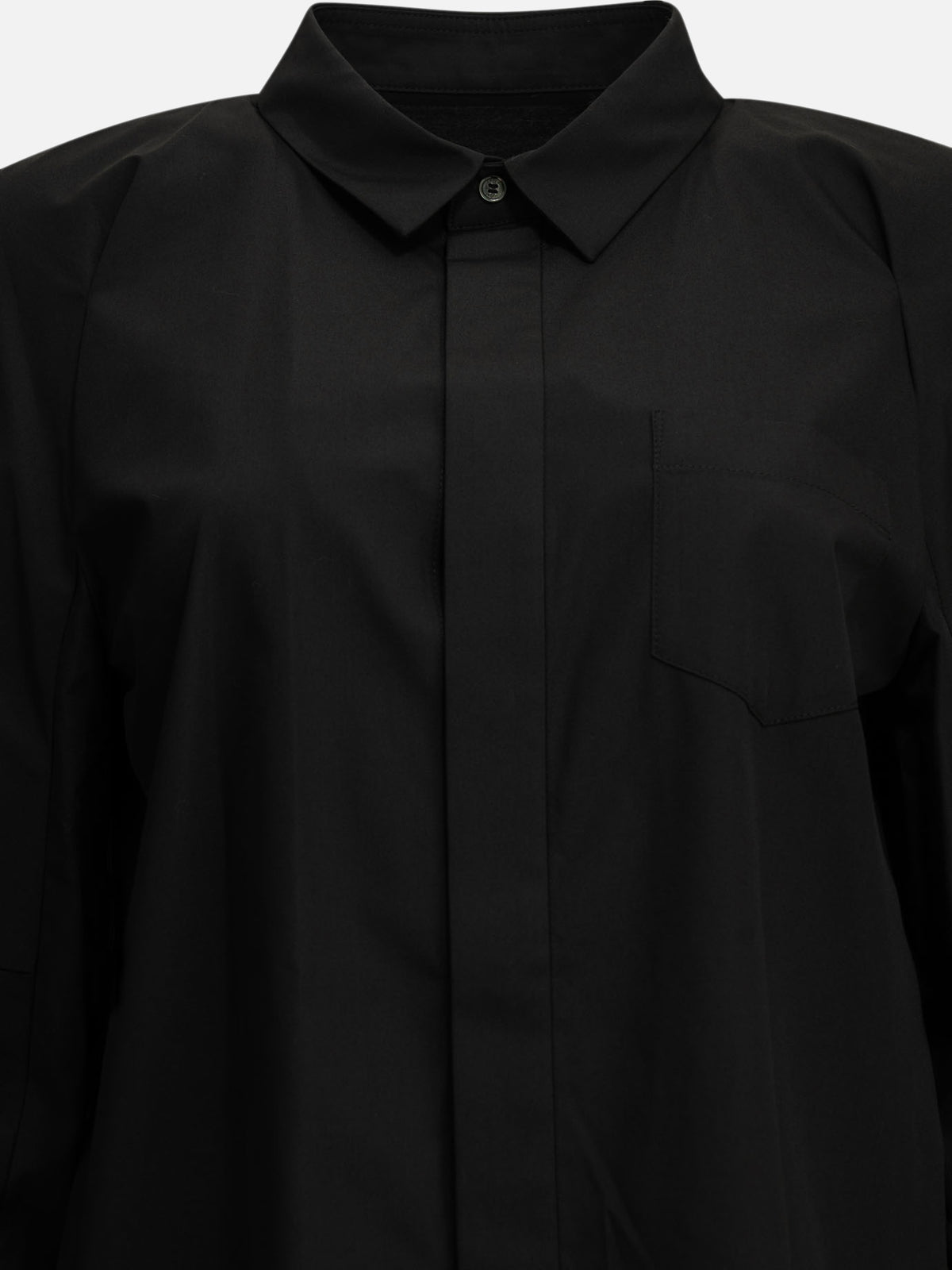 Sacai "Poplin" Casual Shirt Black - VIETTI