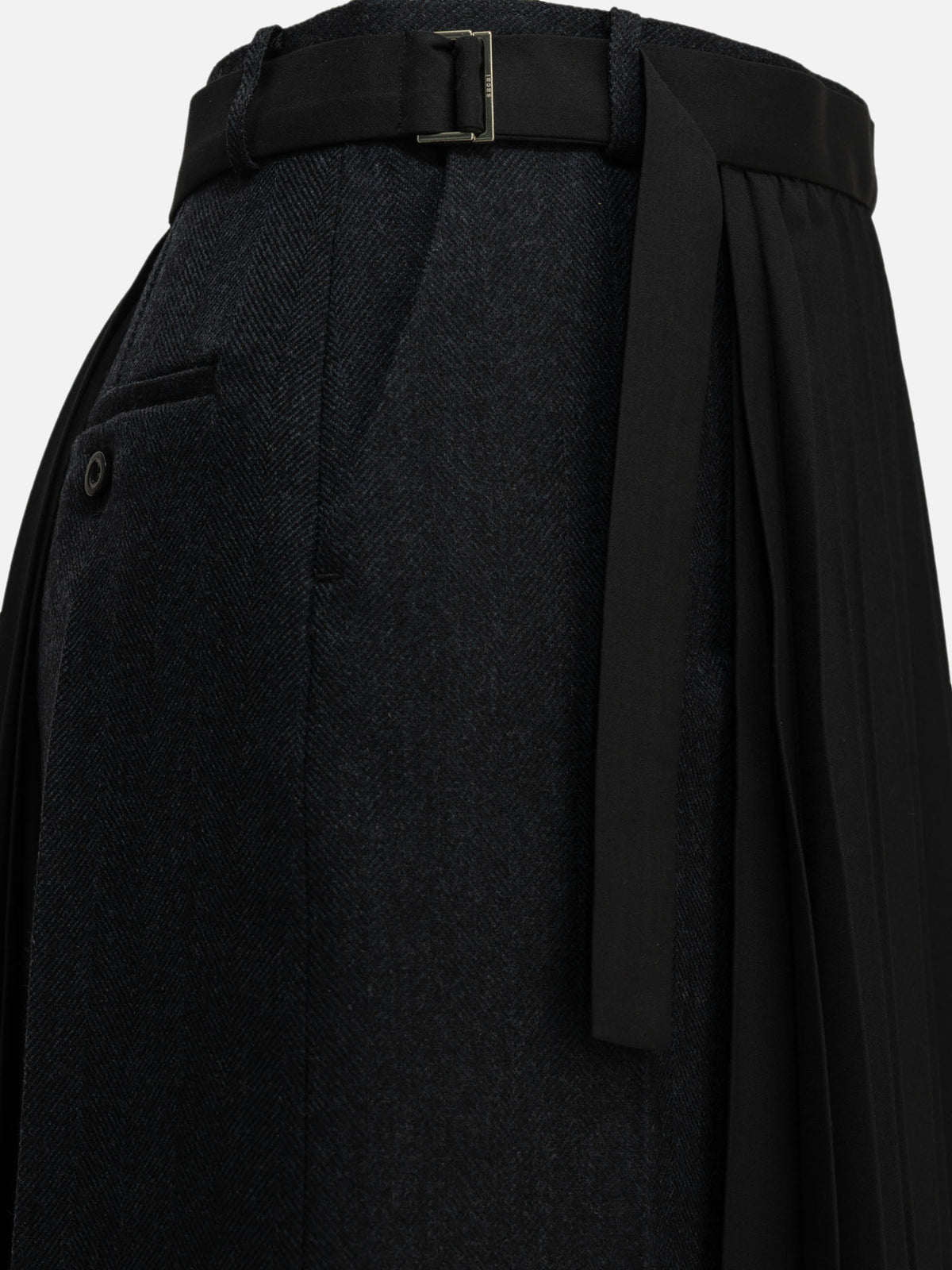Sacai "Pleated" Midi Skirt Blue

