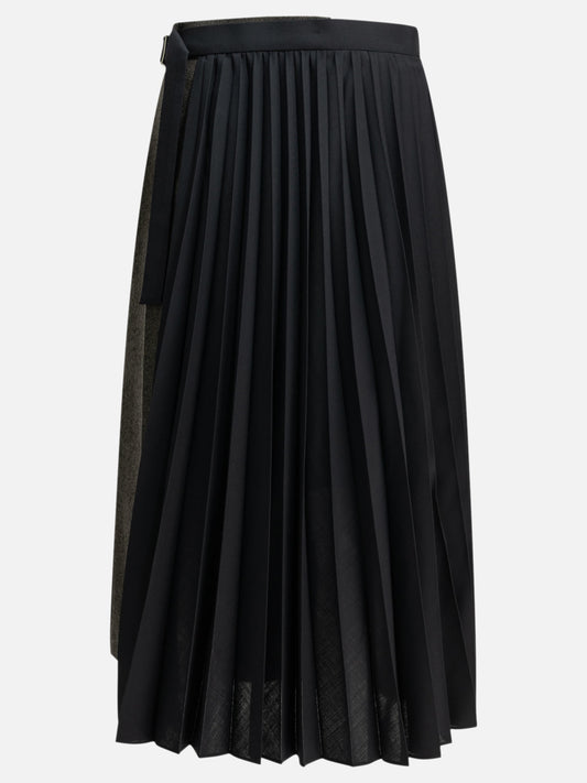 Sacai "Pleated" Midi Skirt Brown


