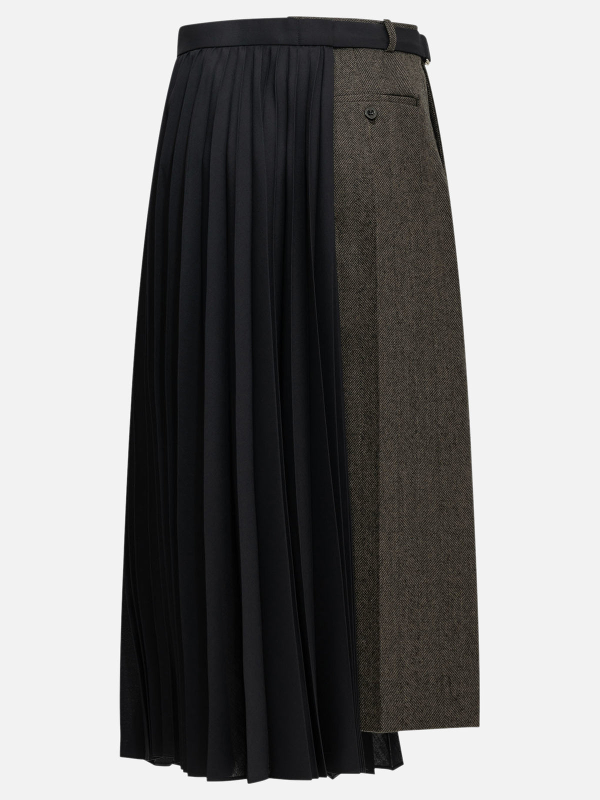 Sacai Gonna midi "Pleated" Marrone - VIETTI
