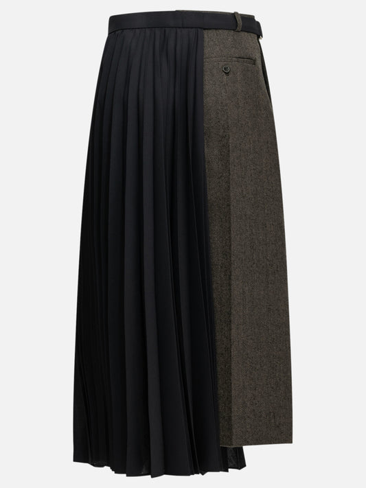 Sacai "Pleated" Midi Skirt Brown

