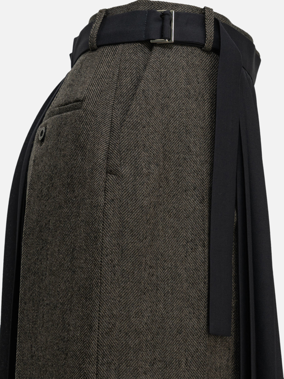 Sacai Gonna midi "Pleated" Marrone - VIETTI