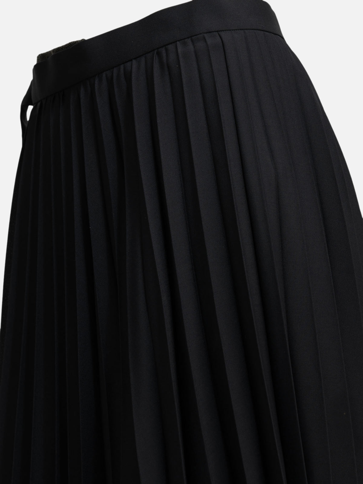 Sacai "Pleated" Midi Skirt Brown

