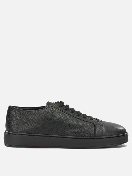 Sneaker basse 100% leather - 100% rubber  Nero - Santoni Uomo | PDP | VIETTI Online Store 
