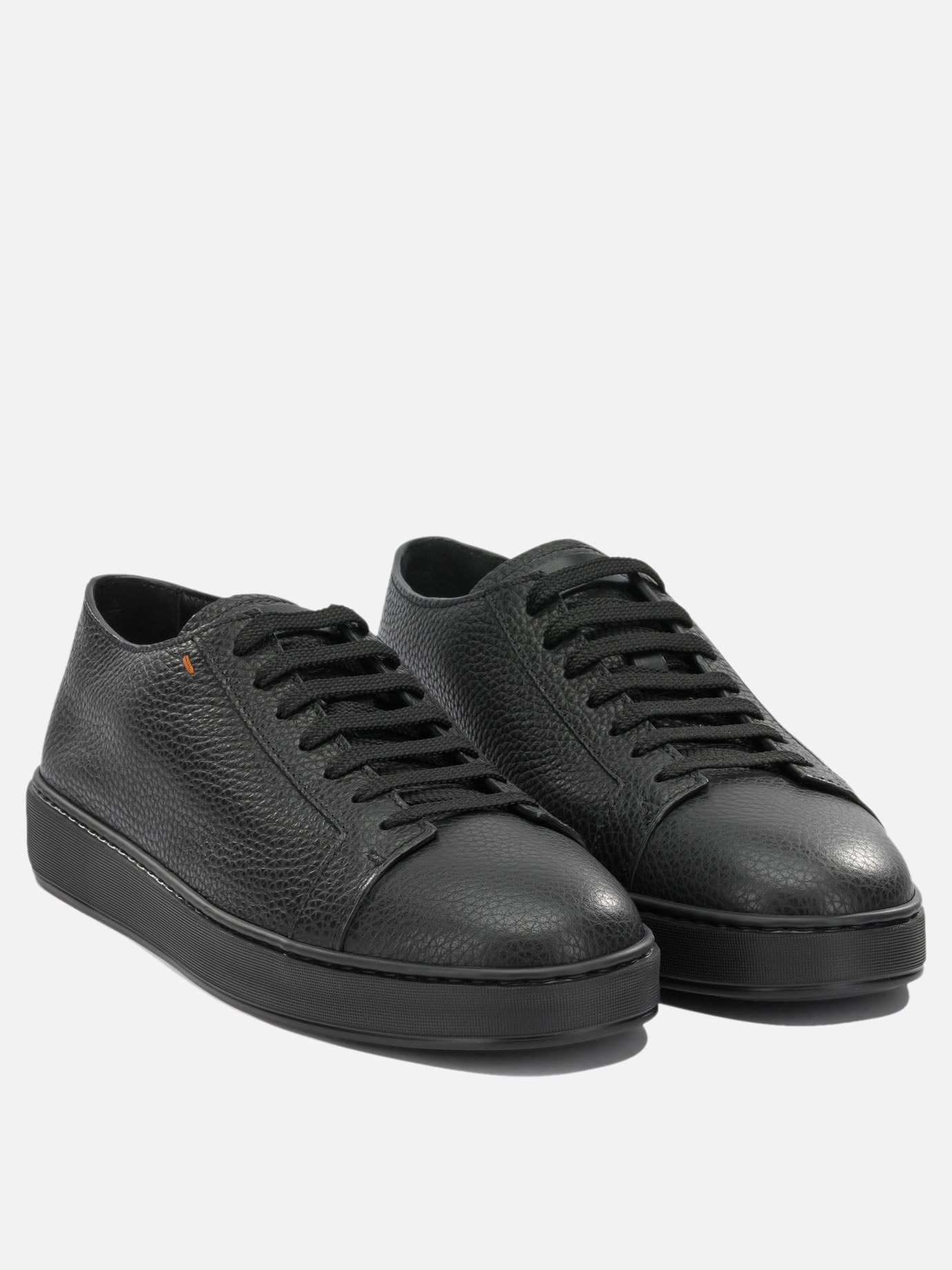 Low top sneakers 100% leather - 100% rubber  Black - Santoni Men | PDP | VIETTI Online Store | thumbnail_2