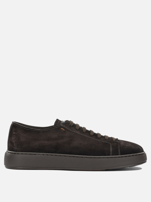 Low top sneakers 100% suede leather - 100% rubber  Brown - Santoni Men | PLP | VIETTI Online Store 
