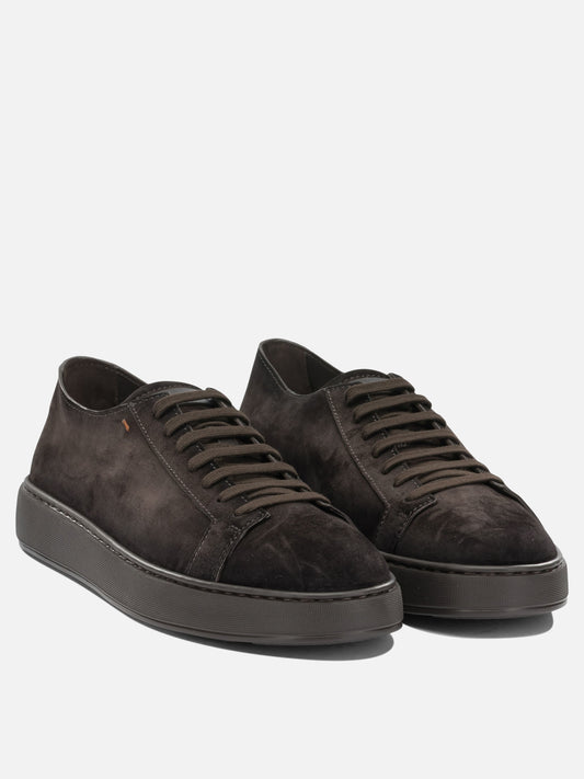 Low top sneakers 100% suede leather - 100% rubber  Brown - Santoni Men | PLP | VIETTI Online Store | 2
