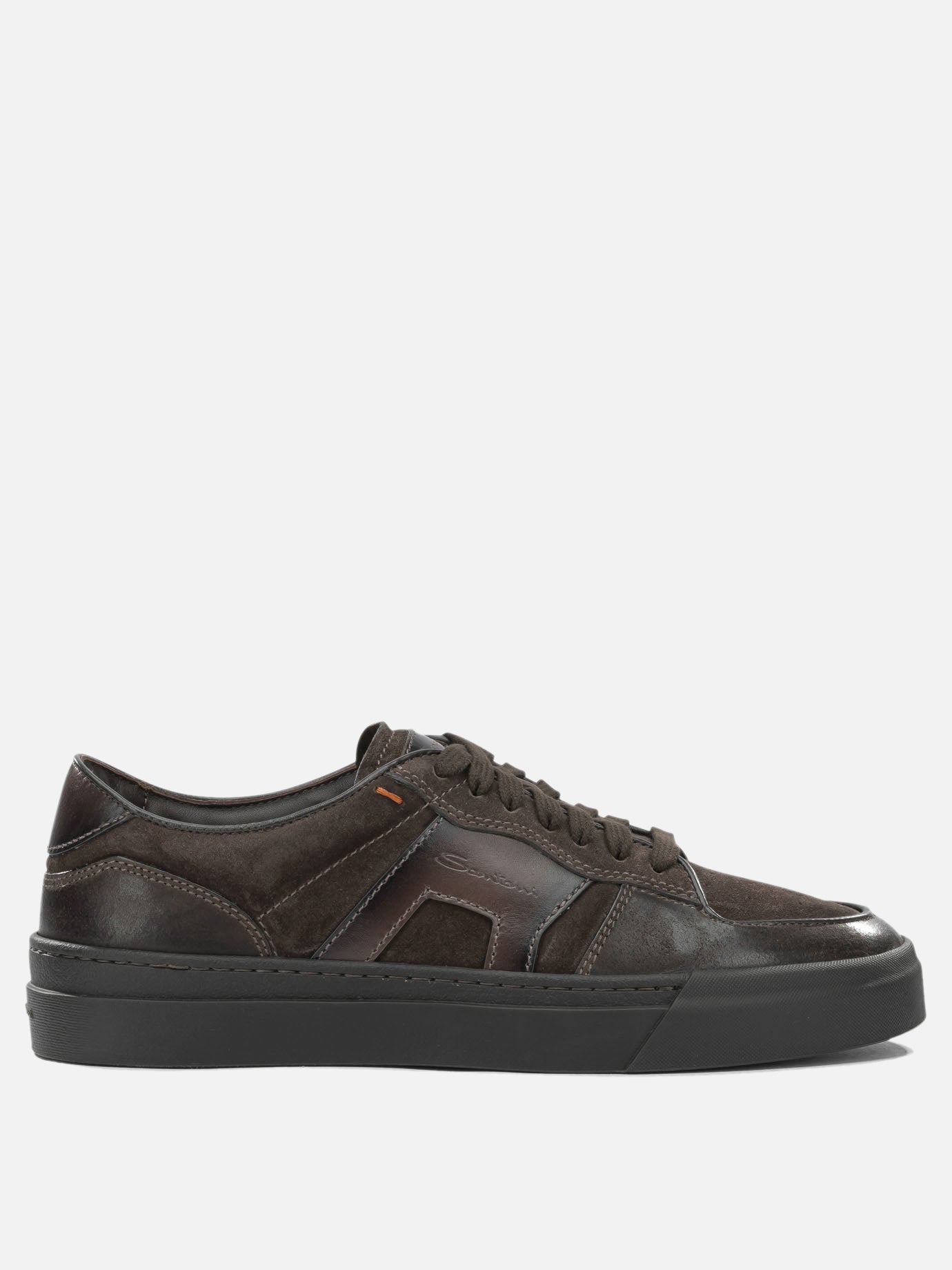 Sneaker basse 100% leather - 100% rubber  Marrone - Santoni Uomo | PDP | VIETTI Online Store | thumbnail