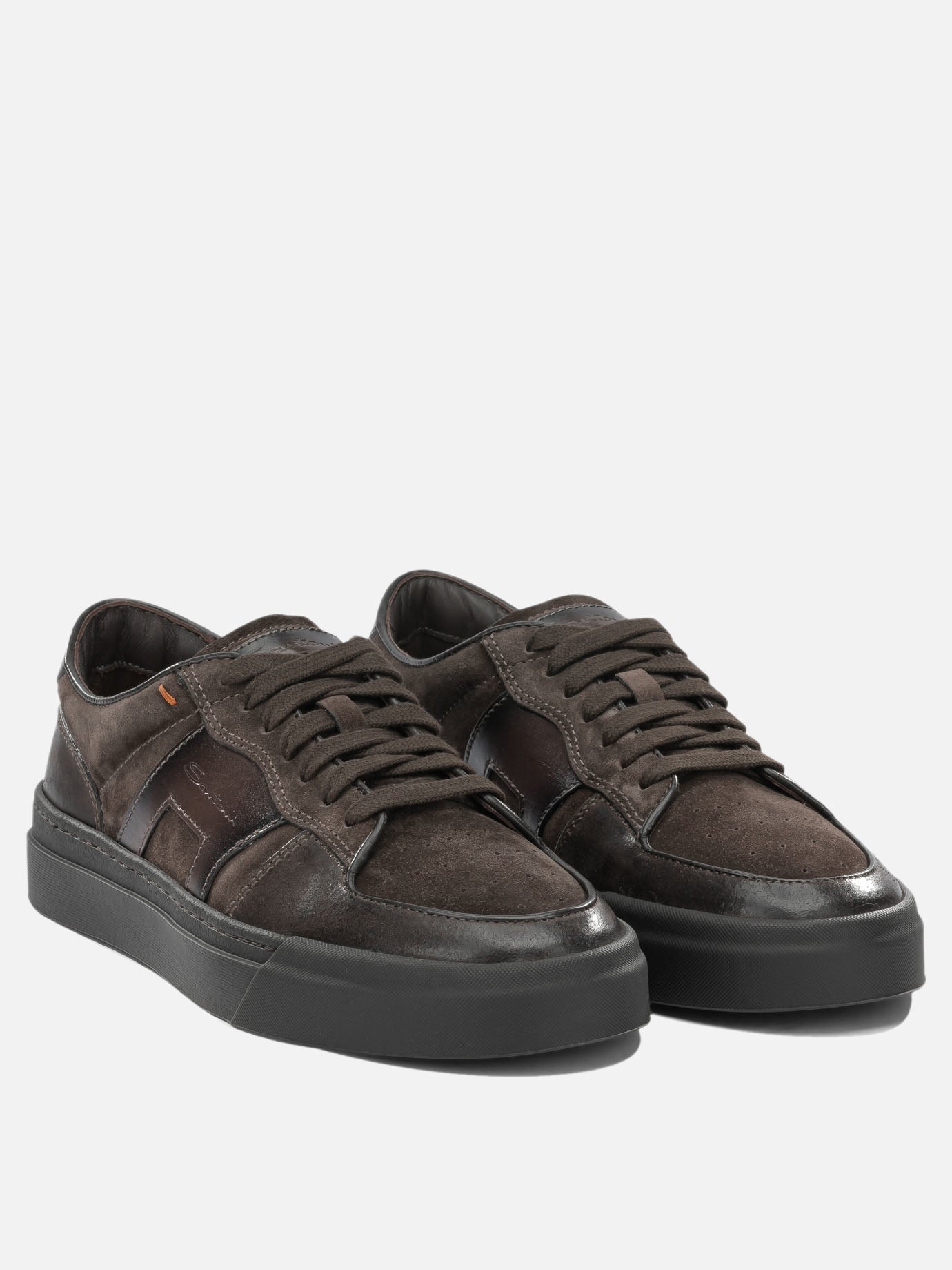 Sneaker basse 100% leather - 100% rubber  Marrone - Santoni Uomo | PDP | VIETTI Online Store | thumbnail_2