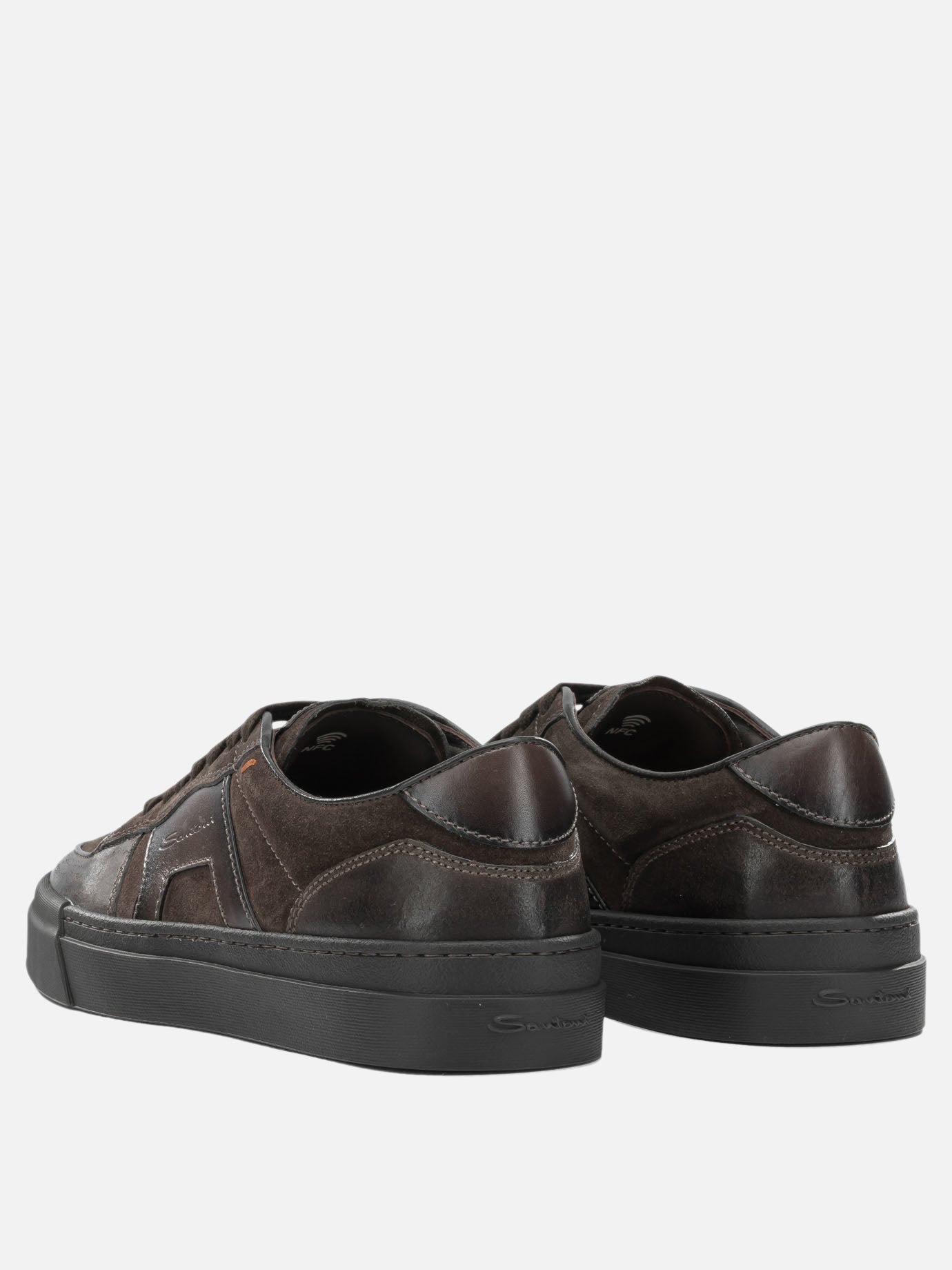 Sneaker basse 100% leather - 100% rubber  Marrone - Santoni Uomo | PDP | VIETTI Online Store | thumbnail_4