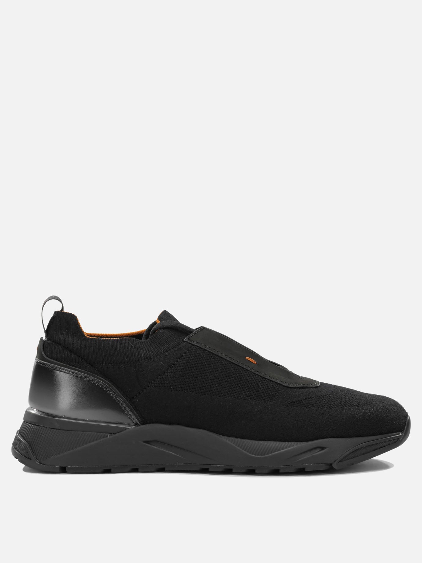Sneaker basse 100% mesh 100% leather - 100% rubber  Nero - Santoni Uomo | PDP | VIETTI Online Store | Zoom-Modal
