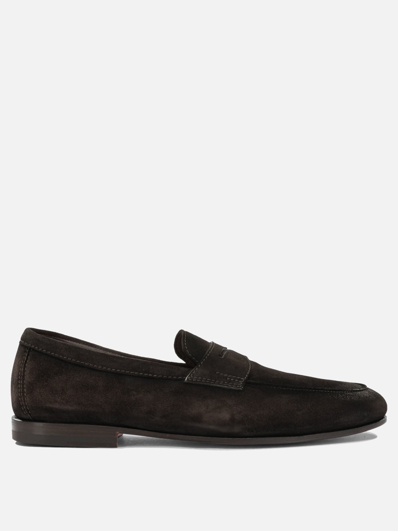 Loafers 100% suede leather - 100% leather  Brown - Santoni Men | PDP | VIETTI Online Store | thumbnail