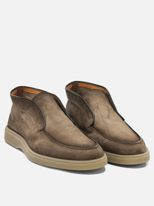 Loafers 100% suede leather - 100% rubber  Brown - Santoni Men | PDP | VIETTI Online Store | 2
