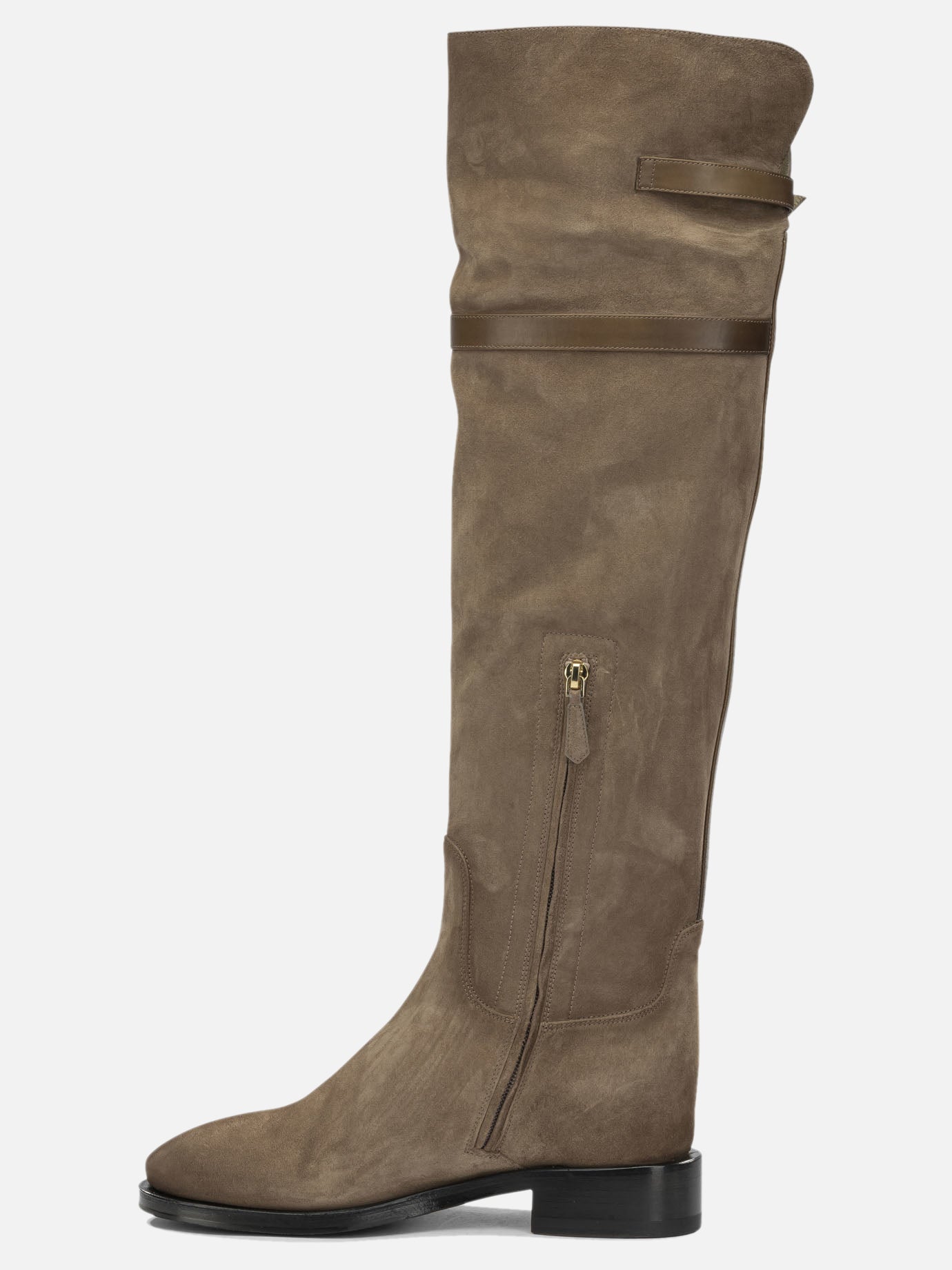 Knee-high 100% suede leather  Beige - Santoni Women | PDP | VIETTI Online Store | Zoom-Modal_3
