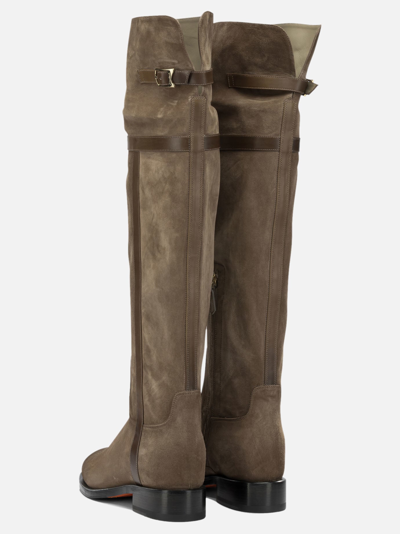 Knee-high 100% suede leather  Beige - Santoni Women | PDP | VIETTI Online Store | Zoom-Modal_4
