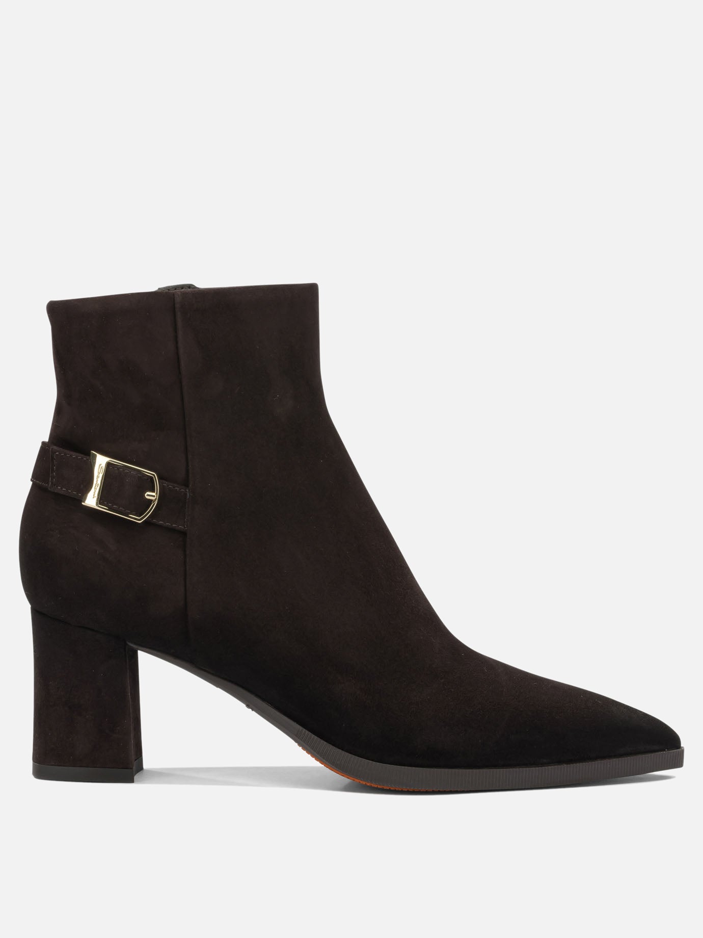 Stivaletti con zip 100% suede leather  Marrone - Santoni Donna | PDP | VIETTI Online Store | thumbnail