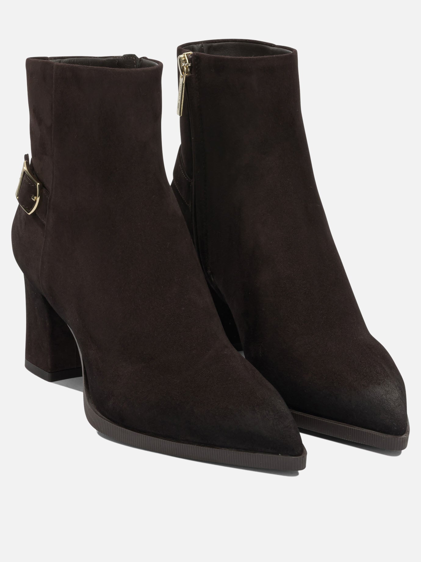 Stivaletti con zip 100% suede leather  Marrone - Santoni Donna | PDP | VIETTI Online Store | thumbnail_2