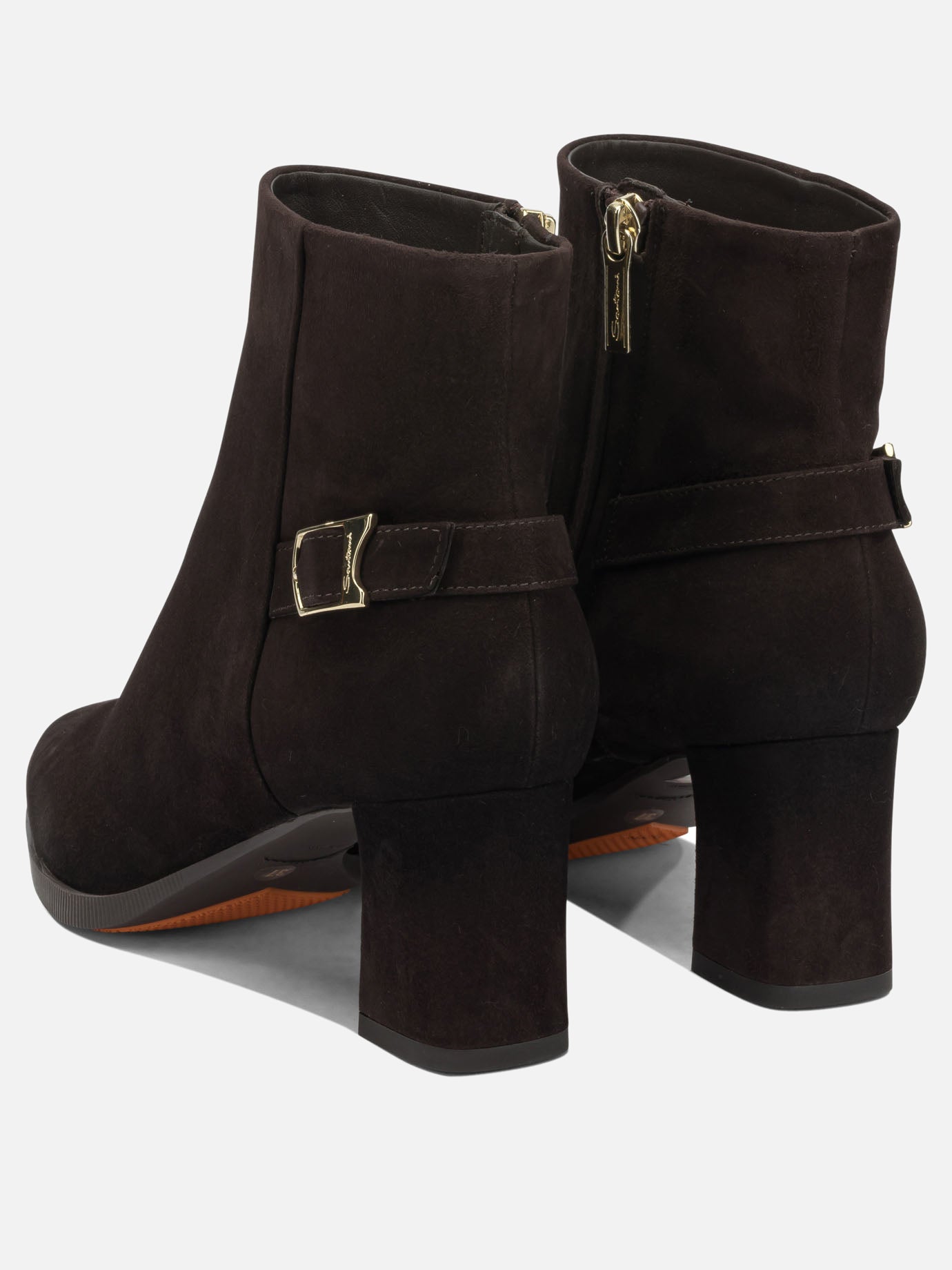Stivaletti con zip 100% suede leather  Marrone - Santoni Donna | PDP | VIETTI Online Store | thumbnail_4