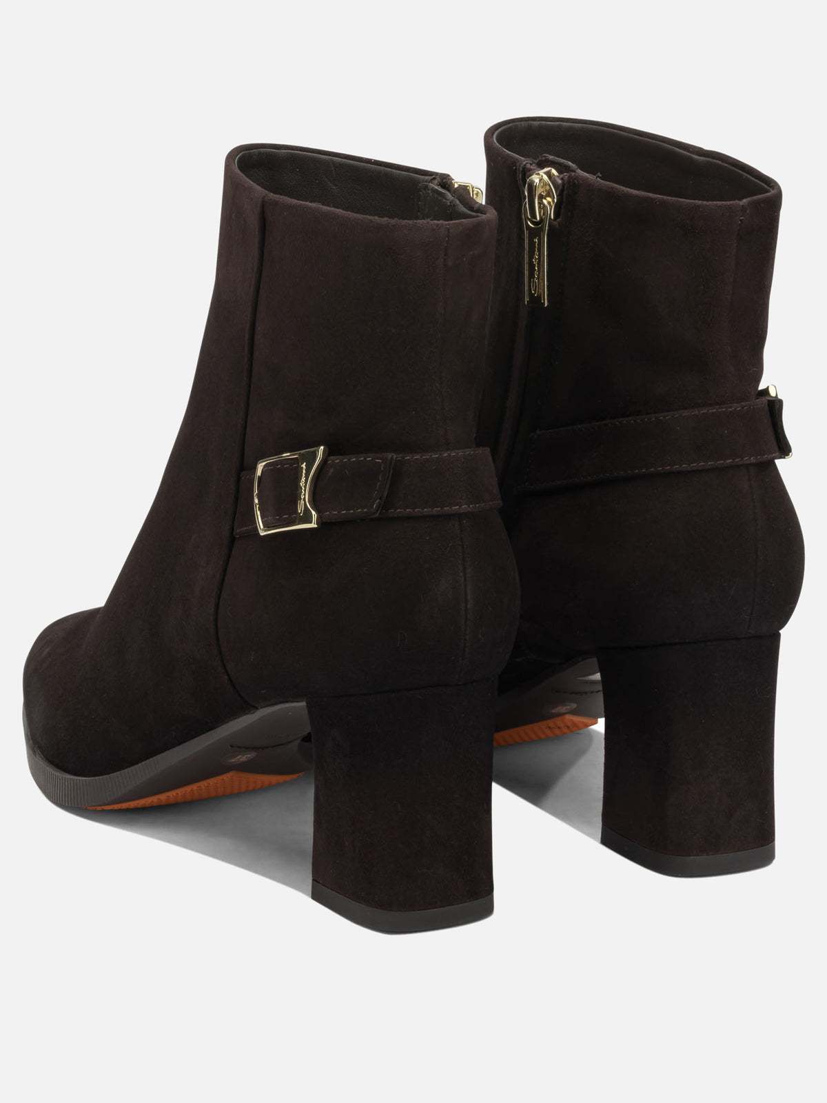 Santoni "Elly 65" zippered ankle boots Brown
