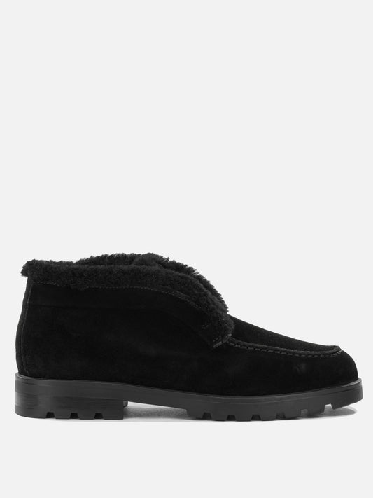 Mocassini 100% suede leather - 100% rubber  Nero - Santoni Donna | PDP | VIETTI Online Store 
