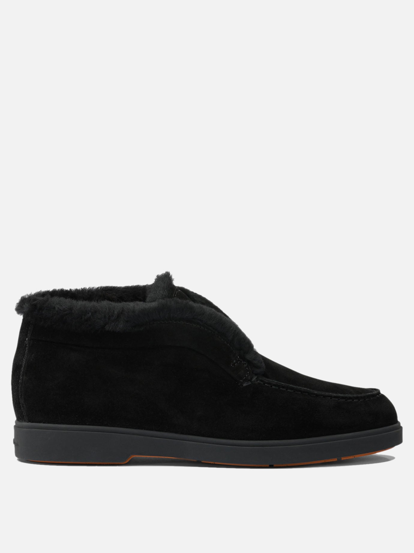 Loafers 100% suede leather - 100% rubber  Black - Santoni Women | PDP | VIETTI Online Store | Zoom-Modal
