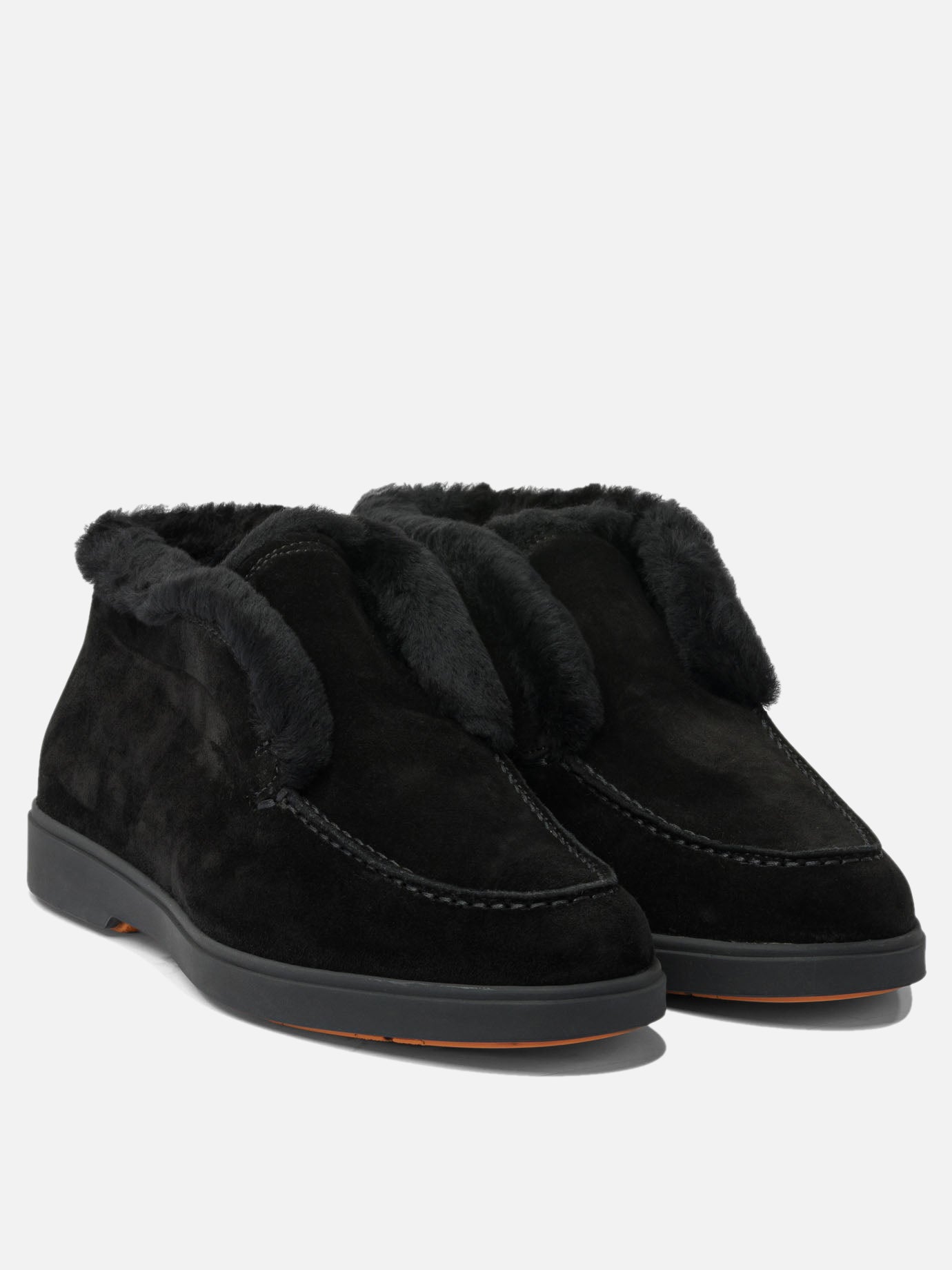 Loafers 100% suede leather - 100% rubber  Black - Santoni Women | PDP | VIETTI Online Store | thumbnail_2