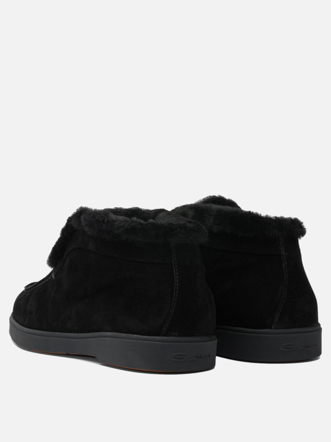 Loafers 100% suede leather - 100% rubber  Black - Santoni Women | PDP | VIETTI Online Store | thumbnail_4