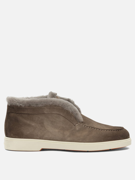 Loafers 100% suede leather - 100% rubber  Brown - Santoni Women | VIETTI Online Store 
