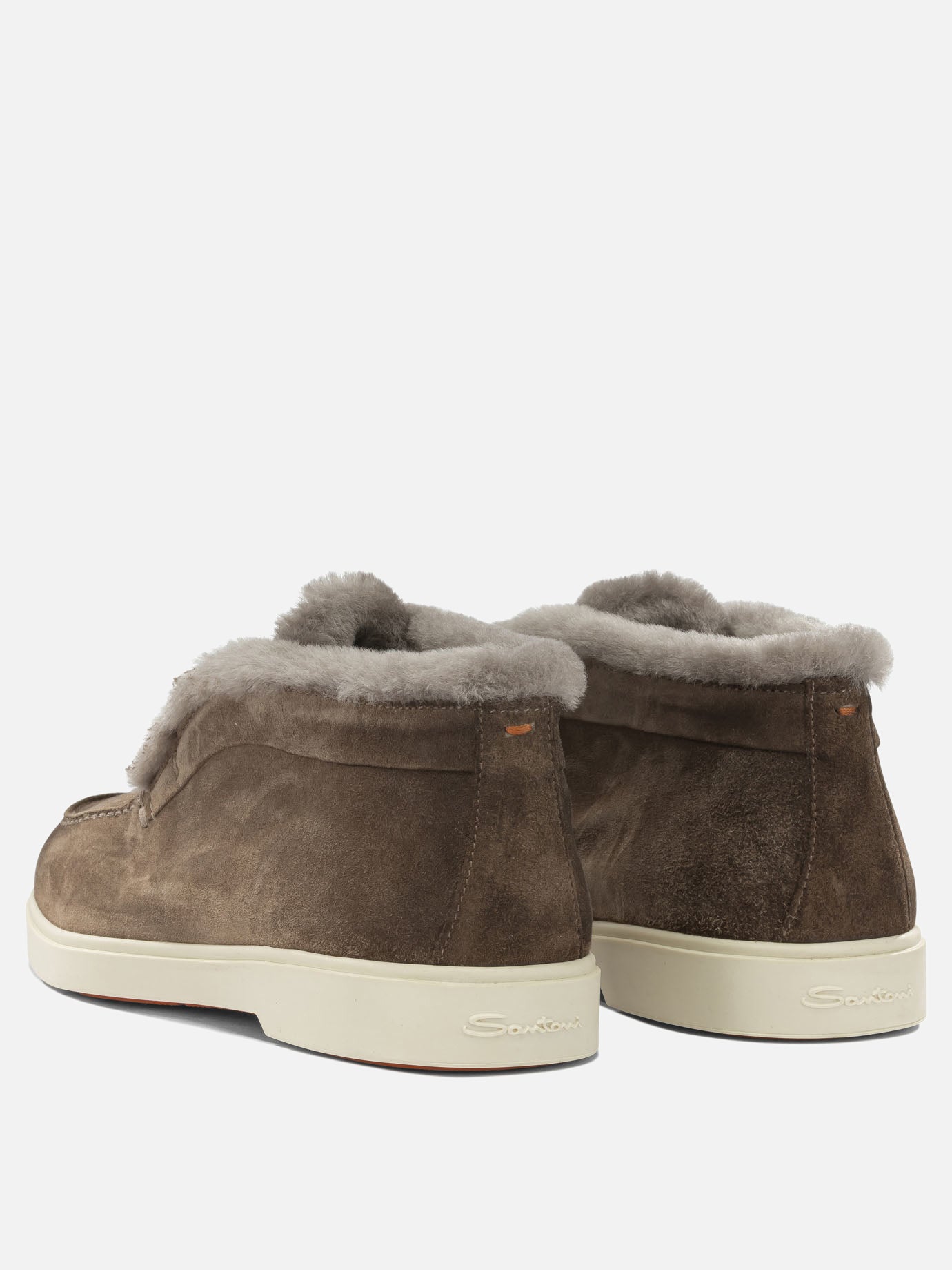 Loafers 100% suede leather - 100% rubber  Brown - Santoni Women | PDP | VIETTI Online Store | thumbnail_4