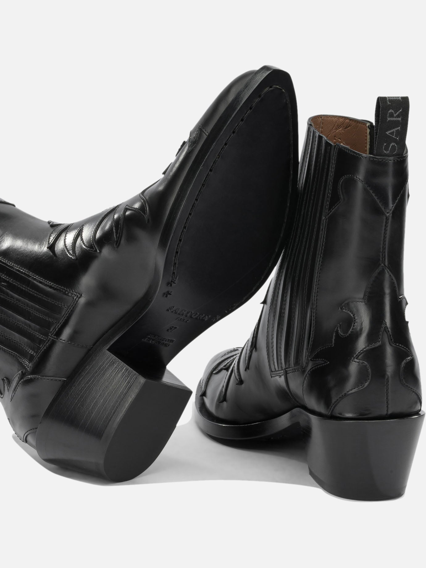 Cowboy 100% leather - 95% leather - 5% rubber  Nero - Sartore Donna | PDP | VIETTI Online Store | thumbnail_5