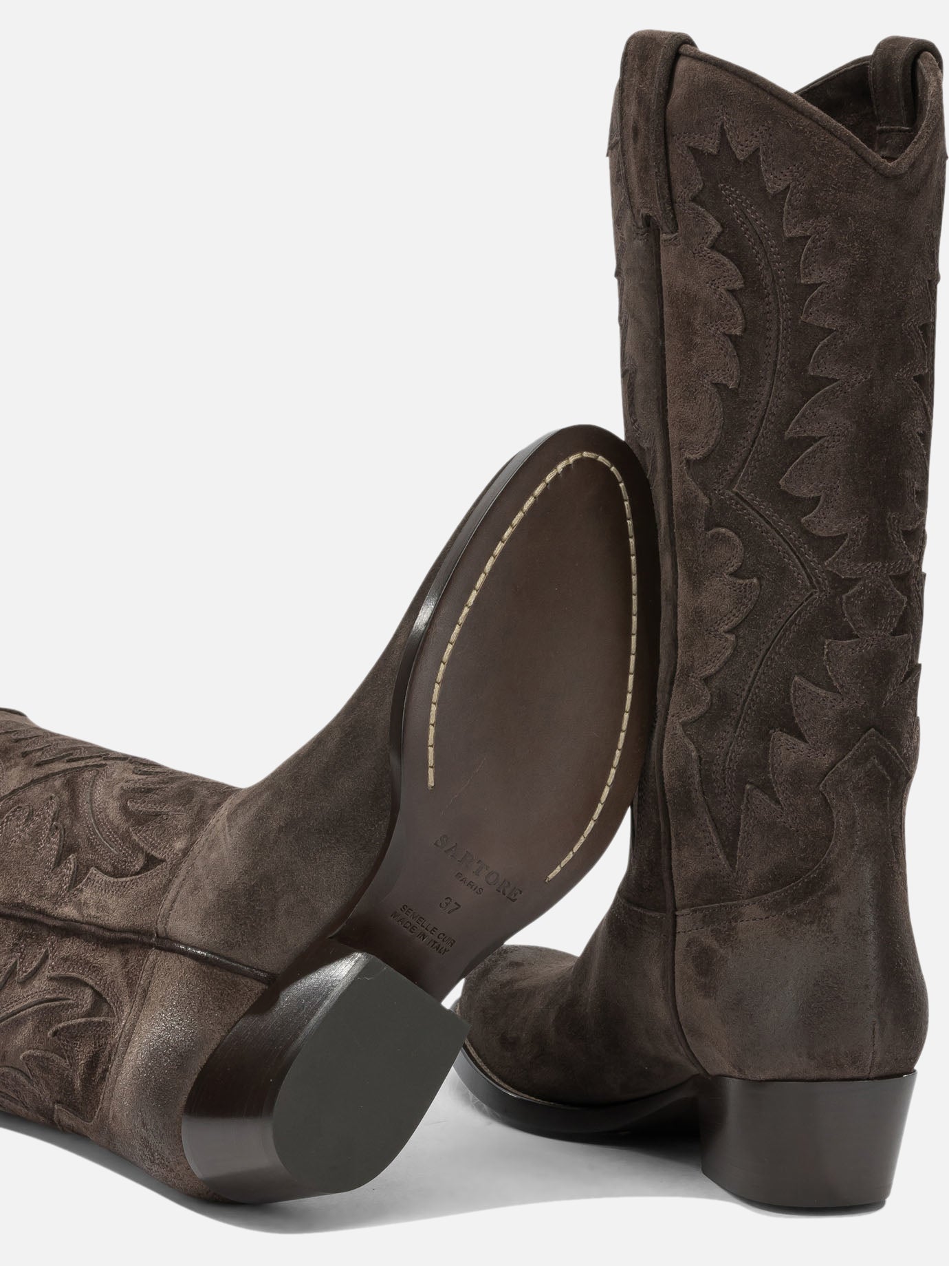 Cowboy 100% suede leather - 100% leather  Marrone - Sartore Donna | PDP | VIETTI Online Store | thumbnail_5