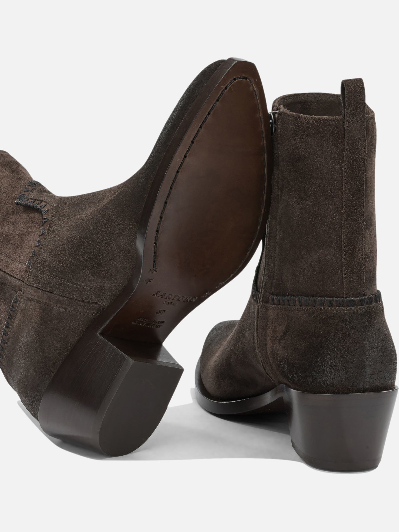 Stivaletti con zip 100% leather - 100% leahter  Marrone - Sartore Donna | PDP | VIETTI Online Store | thumbnail_5