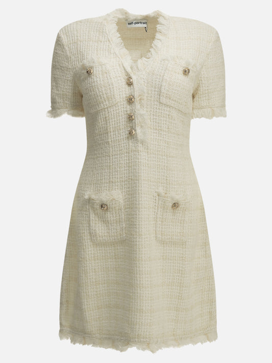 Mini dresses Solid colour  White - Self-portrait Women | PLP | VIETTI Online Store 
