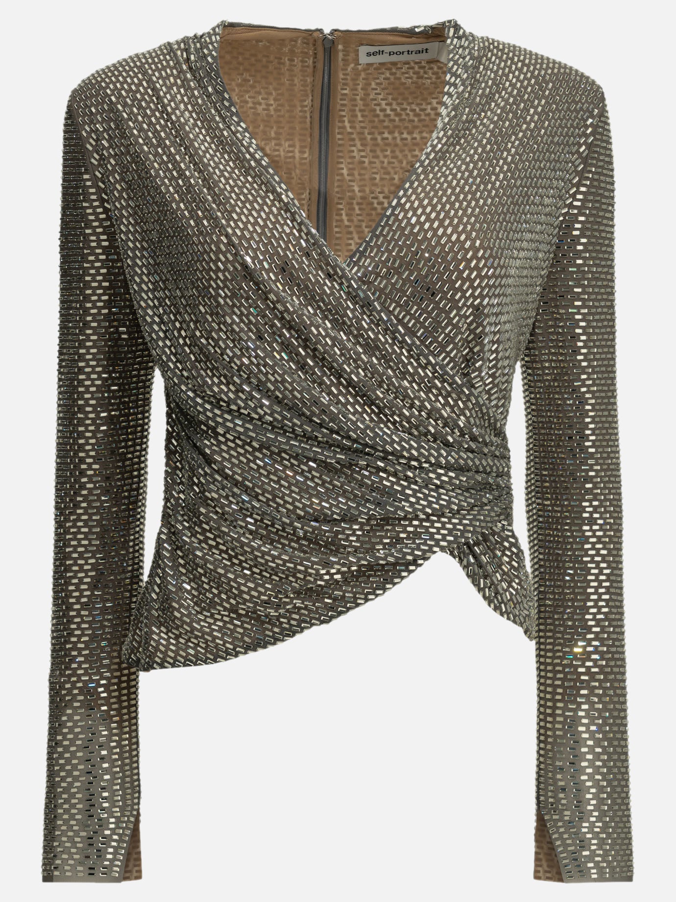 Casual tops Solid colour  Silver - Self-portrait Women | PDP | VIETTI Online Store | thumbnail