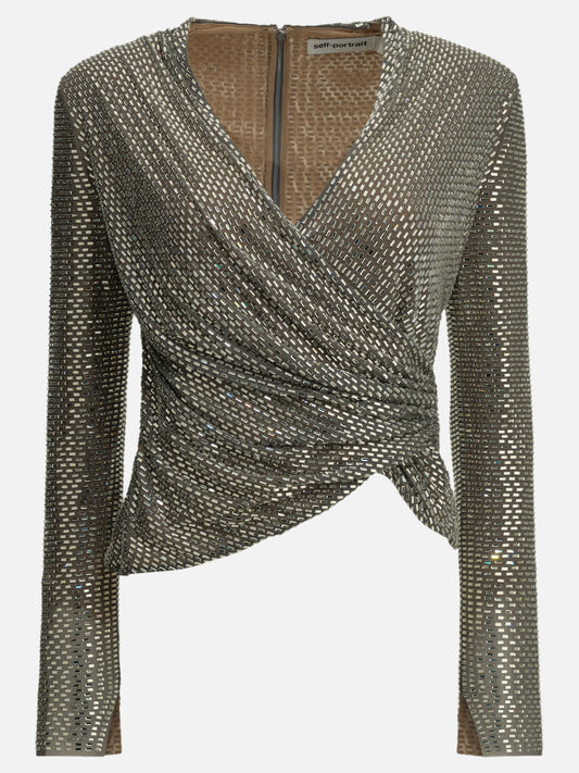 Casual tops Solid colour  Silver - Self-portrait Women | PDP | VIETTI Online Store 

