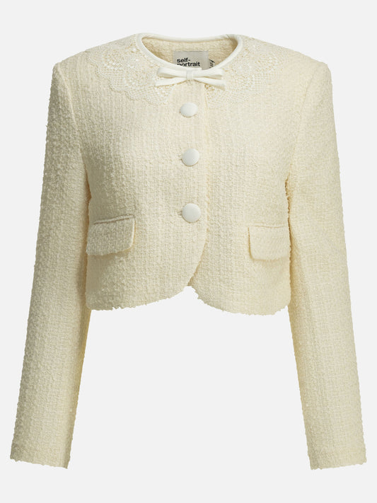 Blazers Bouclé  White - Self-portrait Women | VIETTI Online Store 
