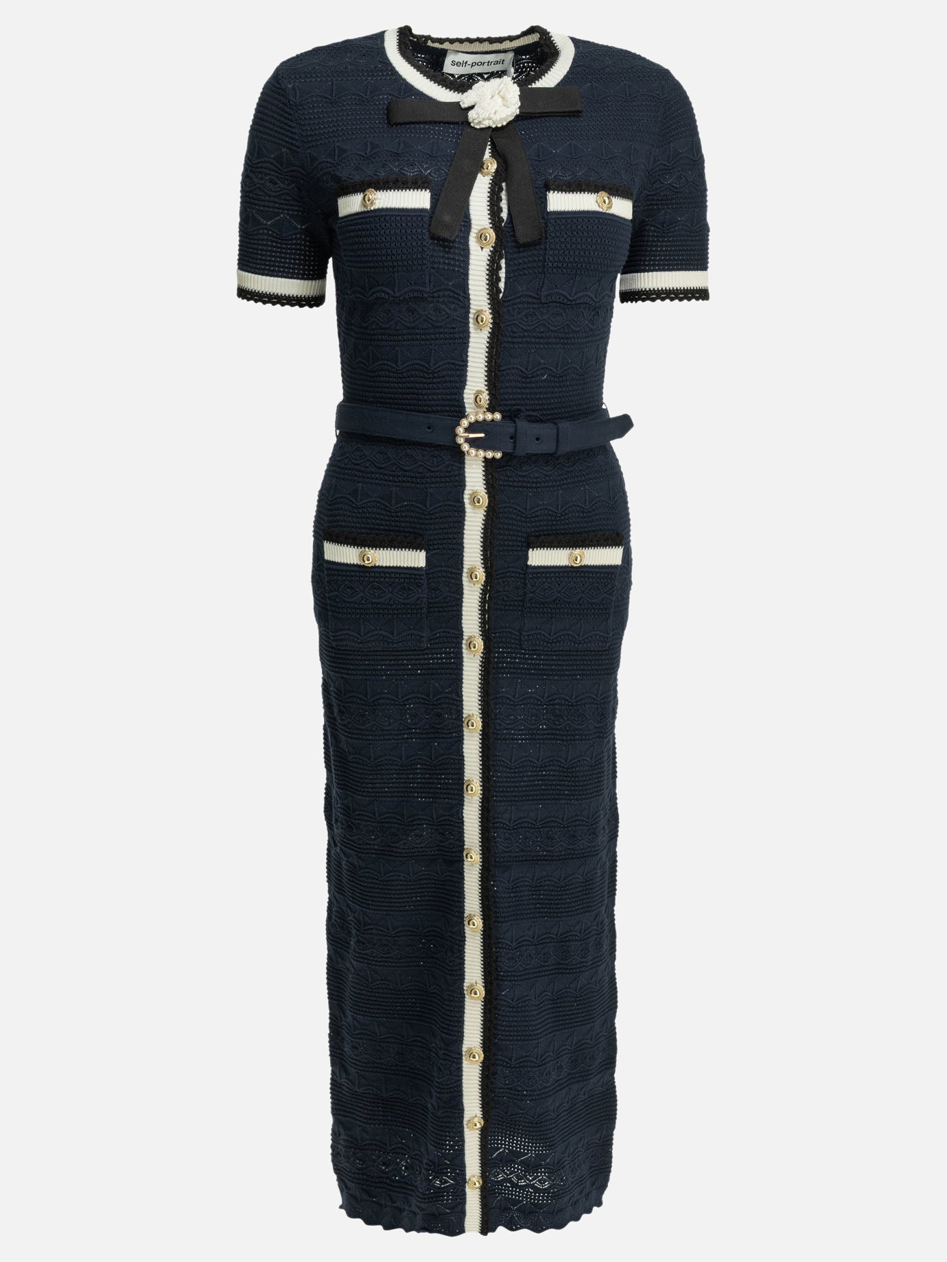 Abiti midi Solid colour  Blu - Self-portrait Donna | PDP | VIETTI Online Store | thumbnail