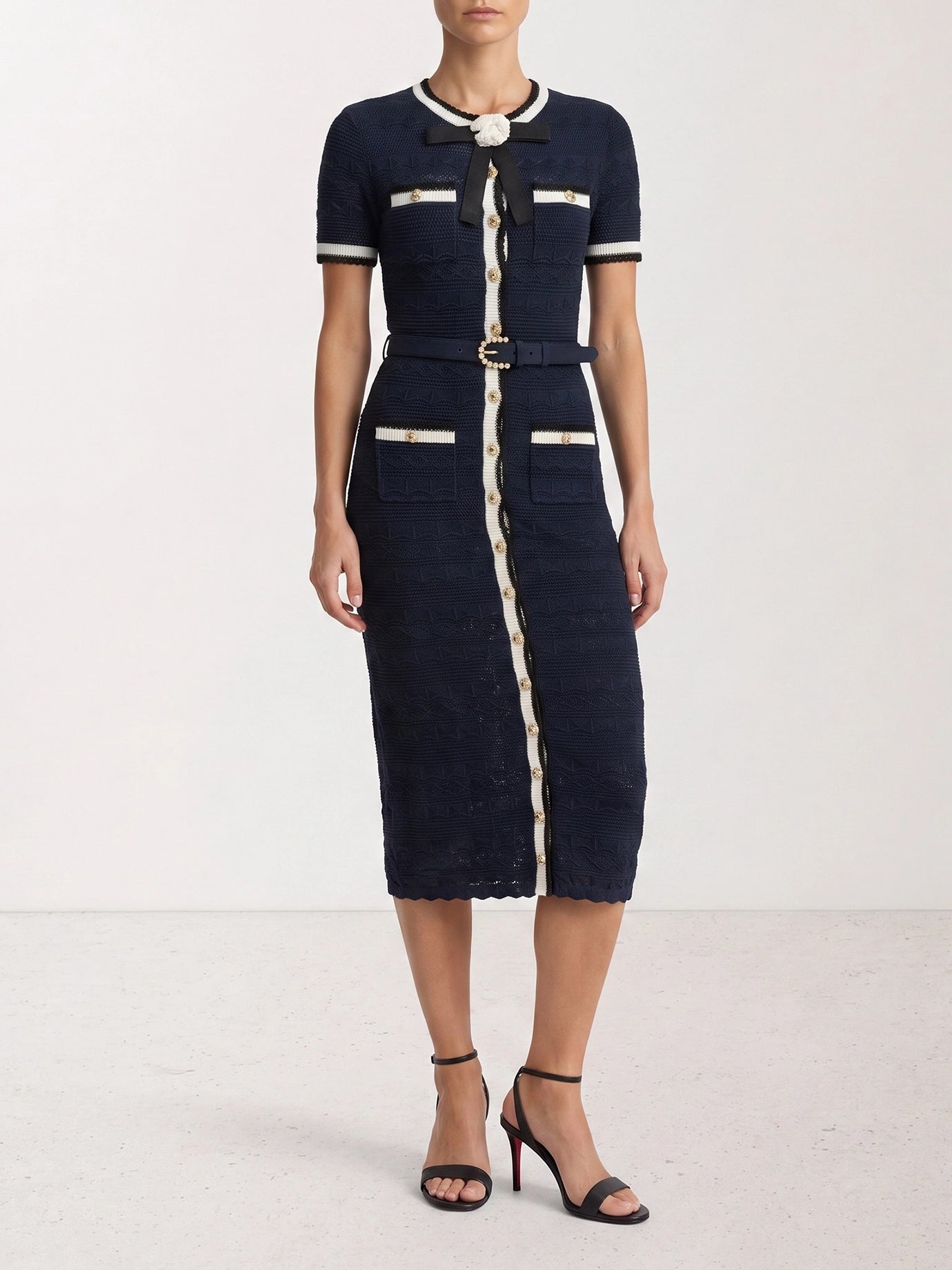 Midi dresses Solid colour  Blue - Self-portrait Women | PDP | VIETTI Online Store | thumbnail_2