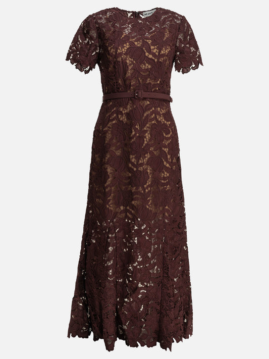 Midi dresses Embroidered  Bordeaux - Self-portrait Women | VIETTI Online Store 
