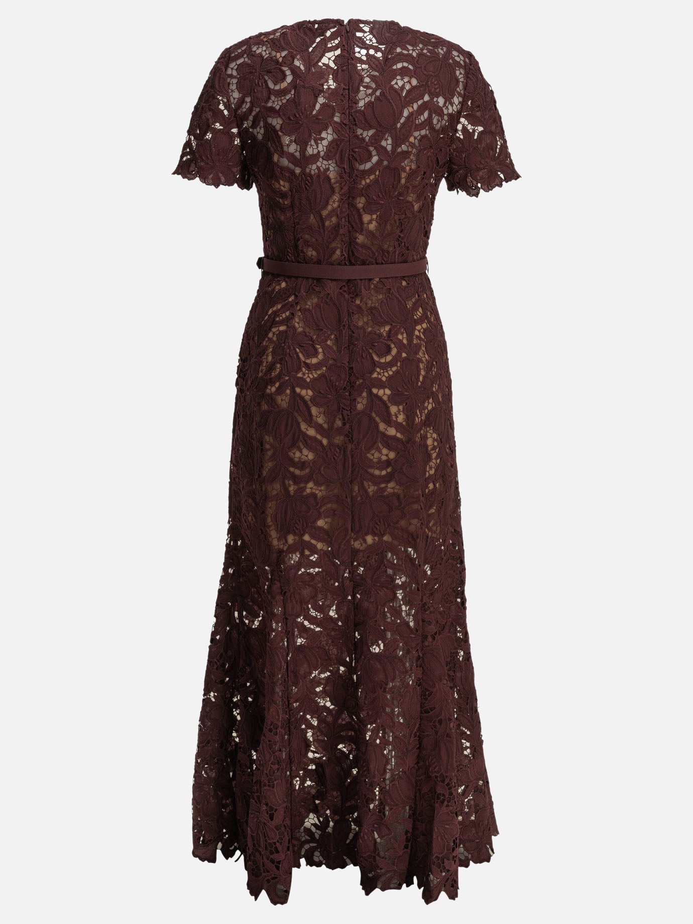 Self-portrait Lace midi dress Bordeaux - Women