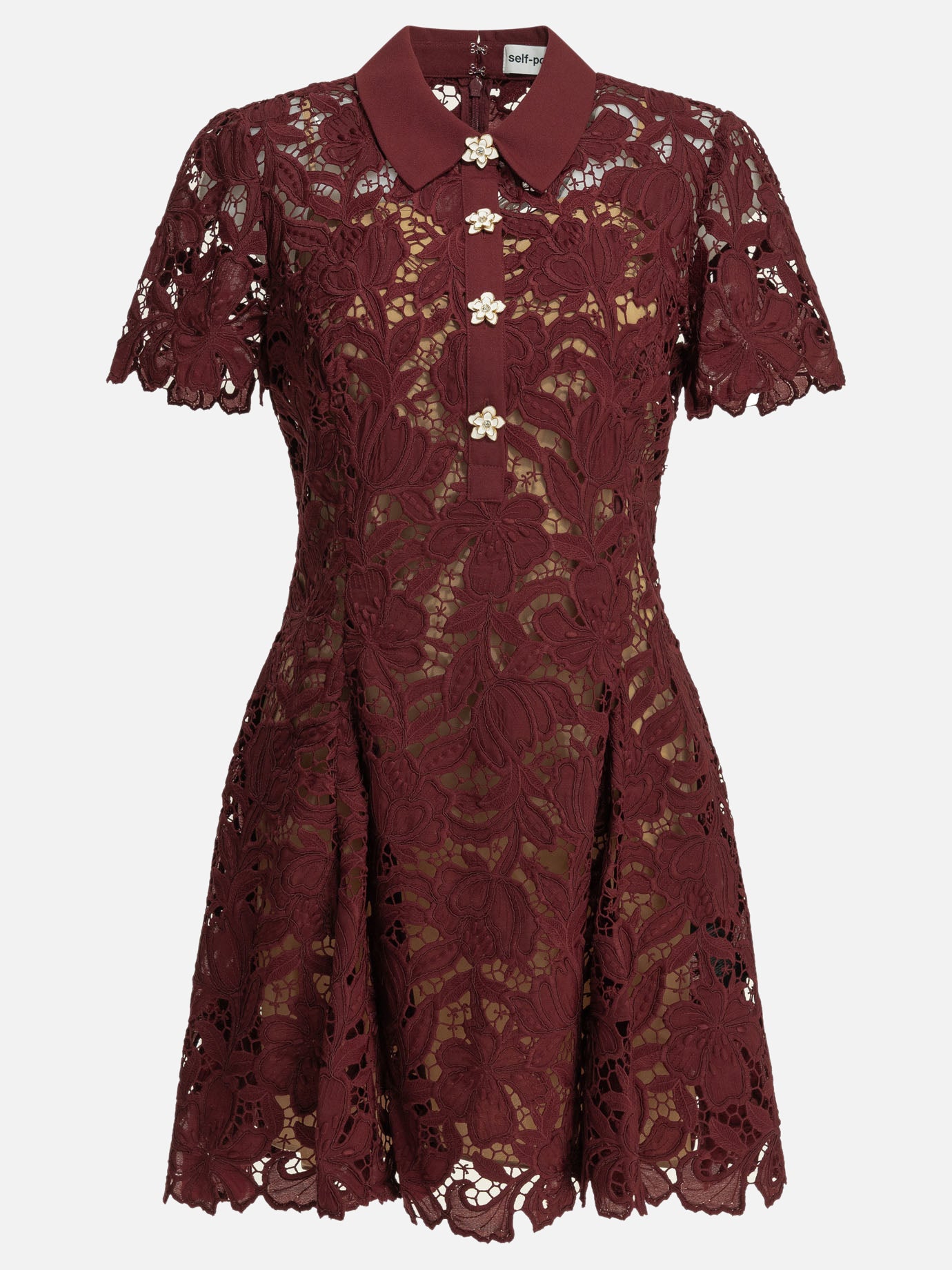 Abiti corti Embroidered  Bordeaux - Self-portrait Donna | PDP | VIETTI Online Store | thumbnail