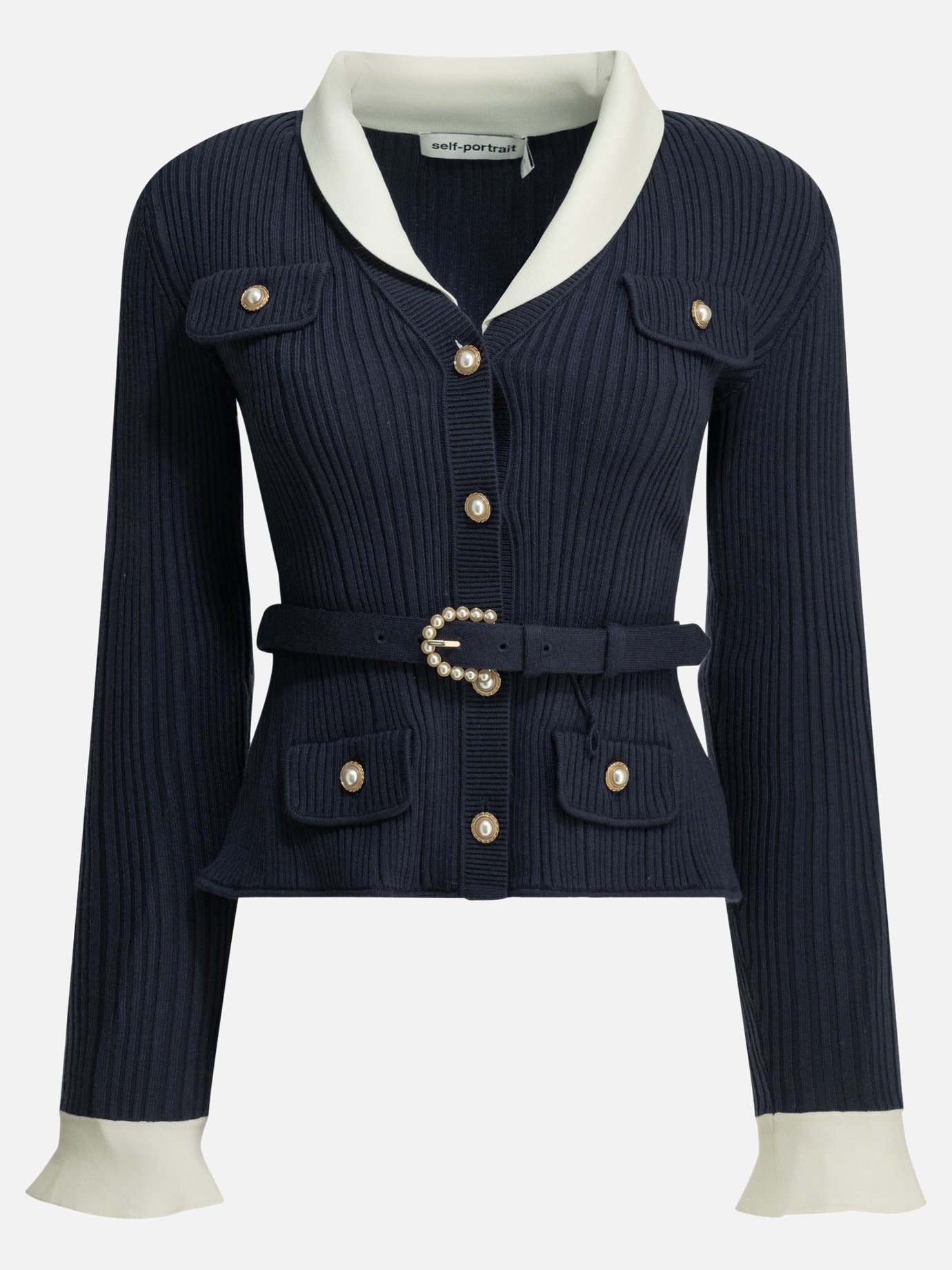 Cardigans Textured knit  Blue - Self-portrait Women | PDP | VIETTI Online Store | Zoom-Modal
