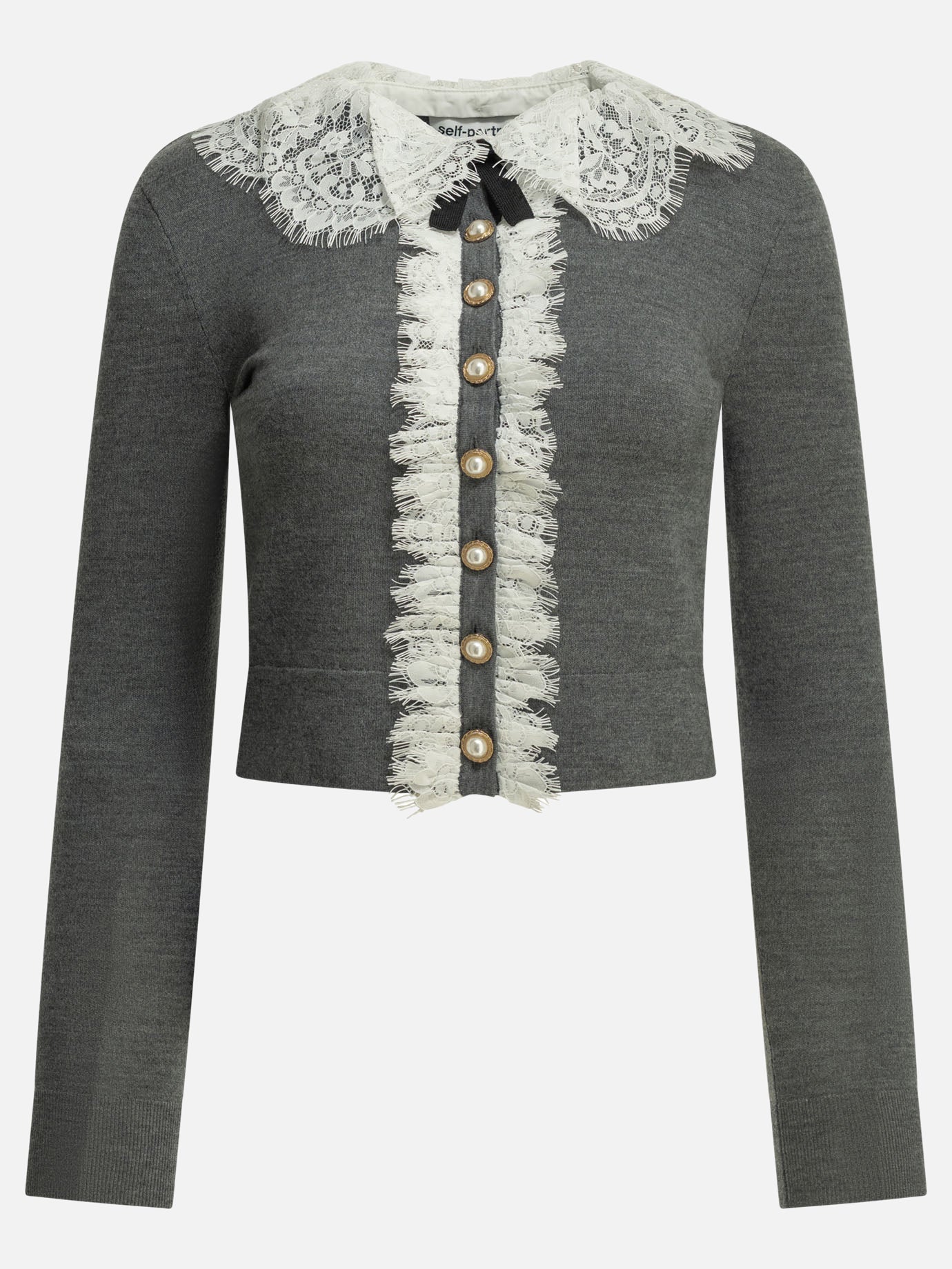 Polo sweater Embellished  Grey - Self-portrait Women | PDP | VIETTI Online Store | thumbnail