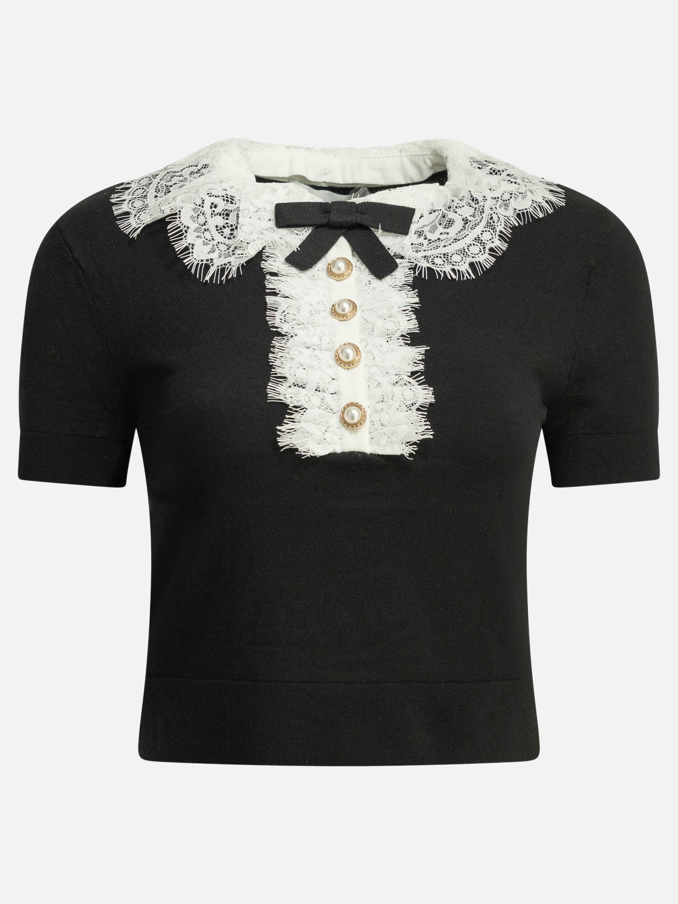 Polo sweater Embellished  Black - Self-portrait Women | PDP | VIETTI Online Store | thumbnail