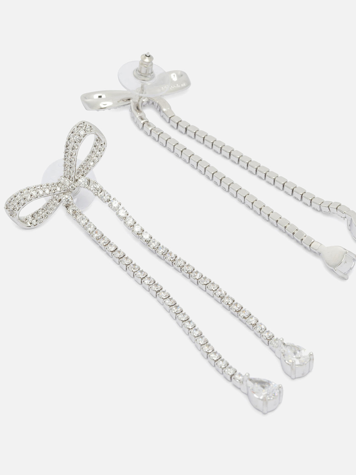 Self-portrait Dangling earrings with crystals Silver - VIETTI