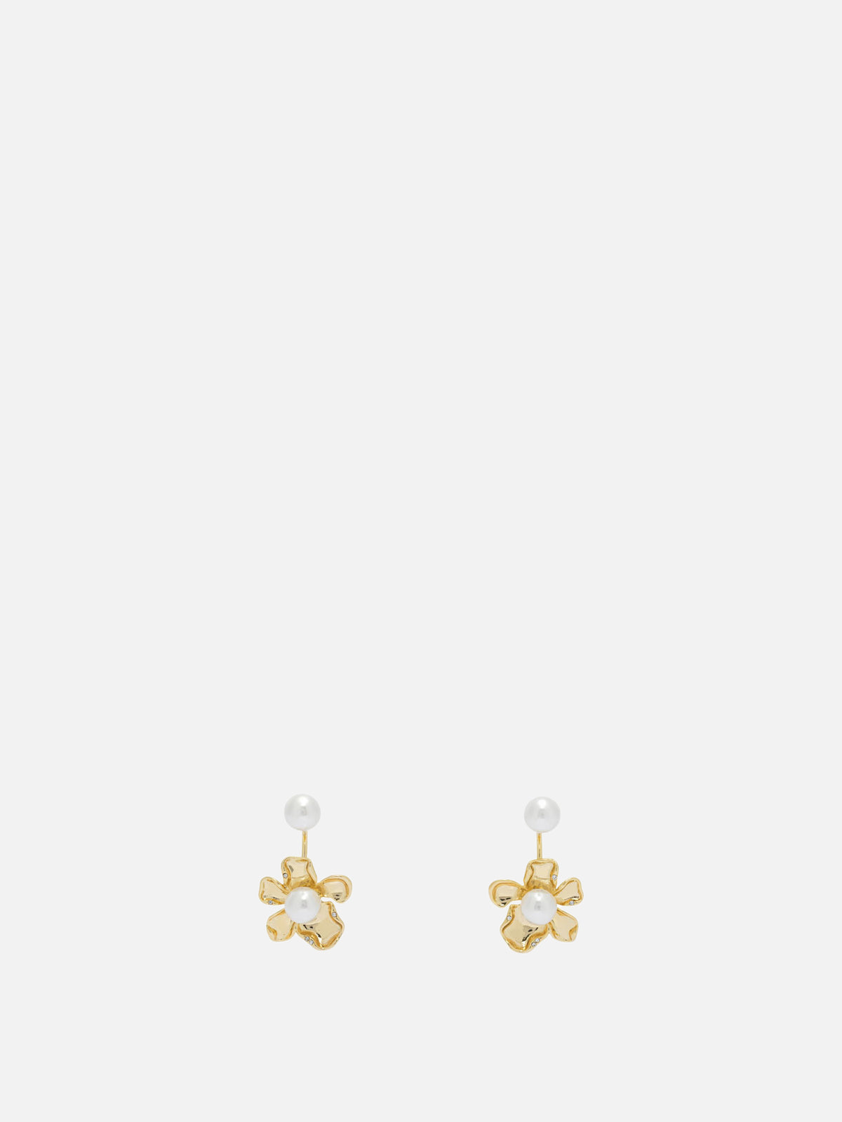 Self-portrait Earrings with pearls Gold