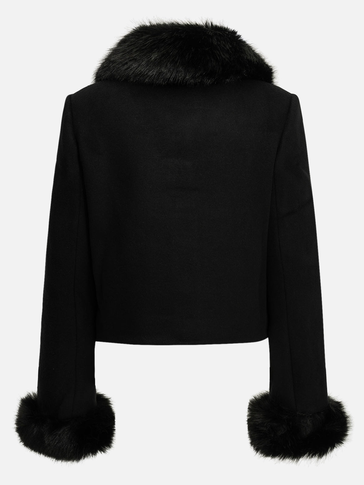 Self-portrait Short wool coat Black - VIETTI