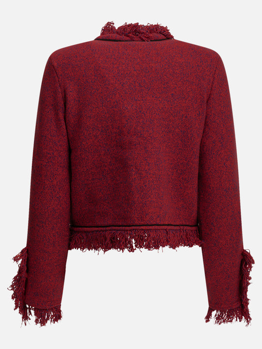 Self-portrait Fringed blazer Red

