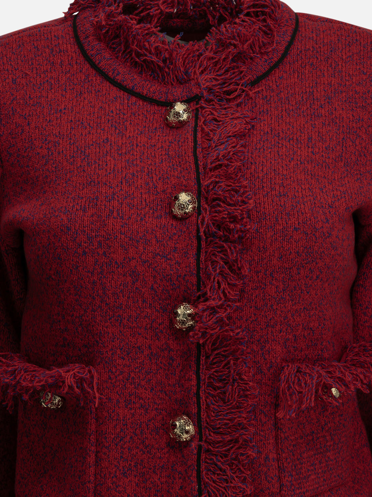 Self-portrait Fringed blazer Red - VIETTI
