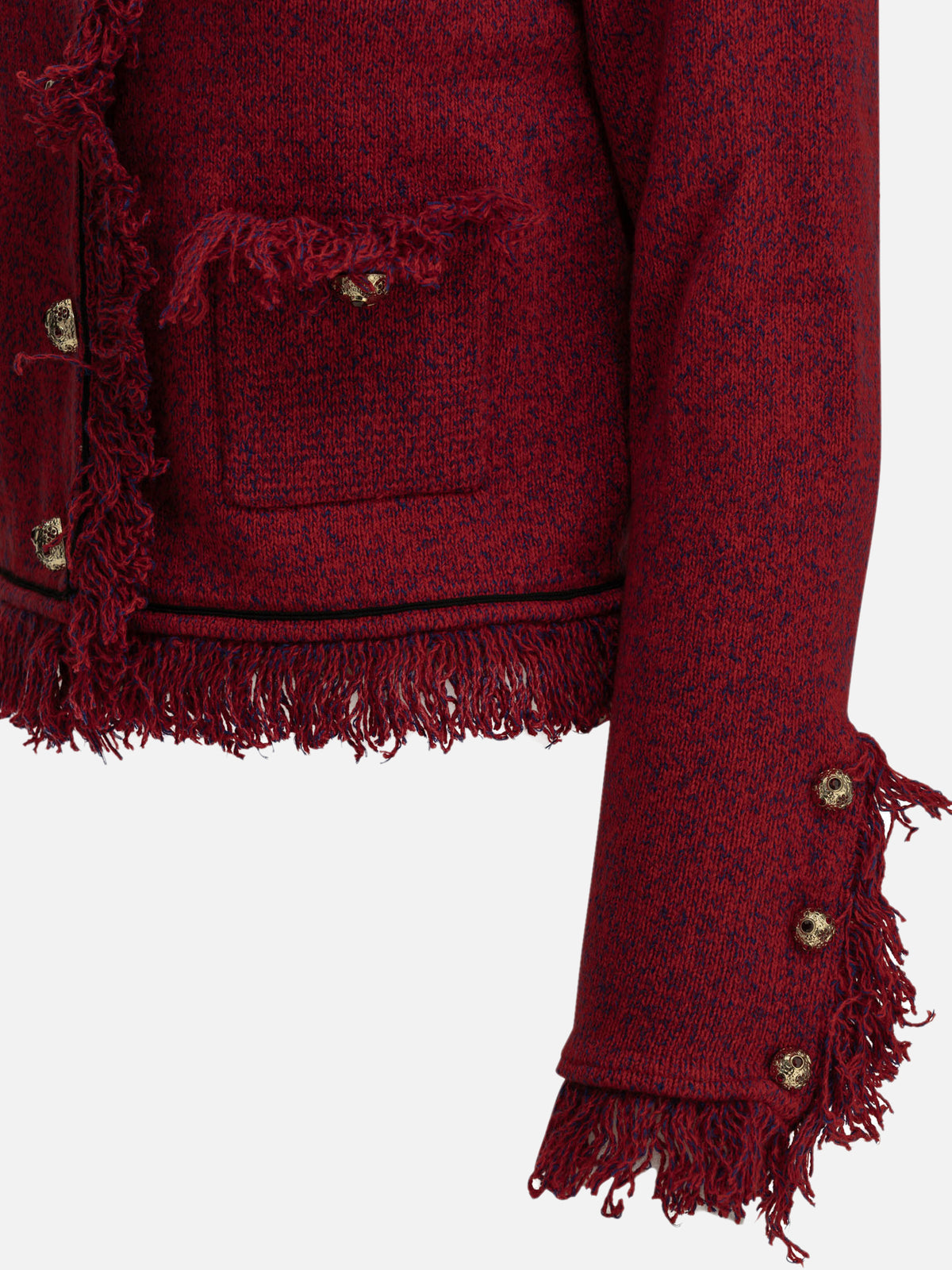 Self-portrait Fringed blazer Red